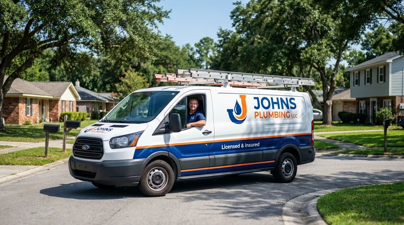 Johns Plumbing LLC service van in Monmouth Beach, NJ
