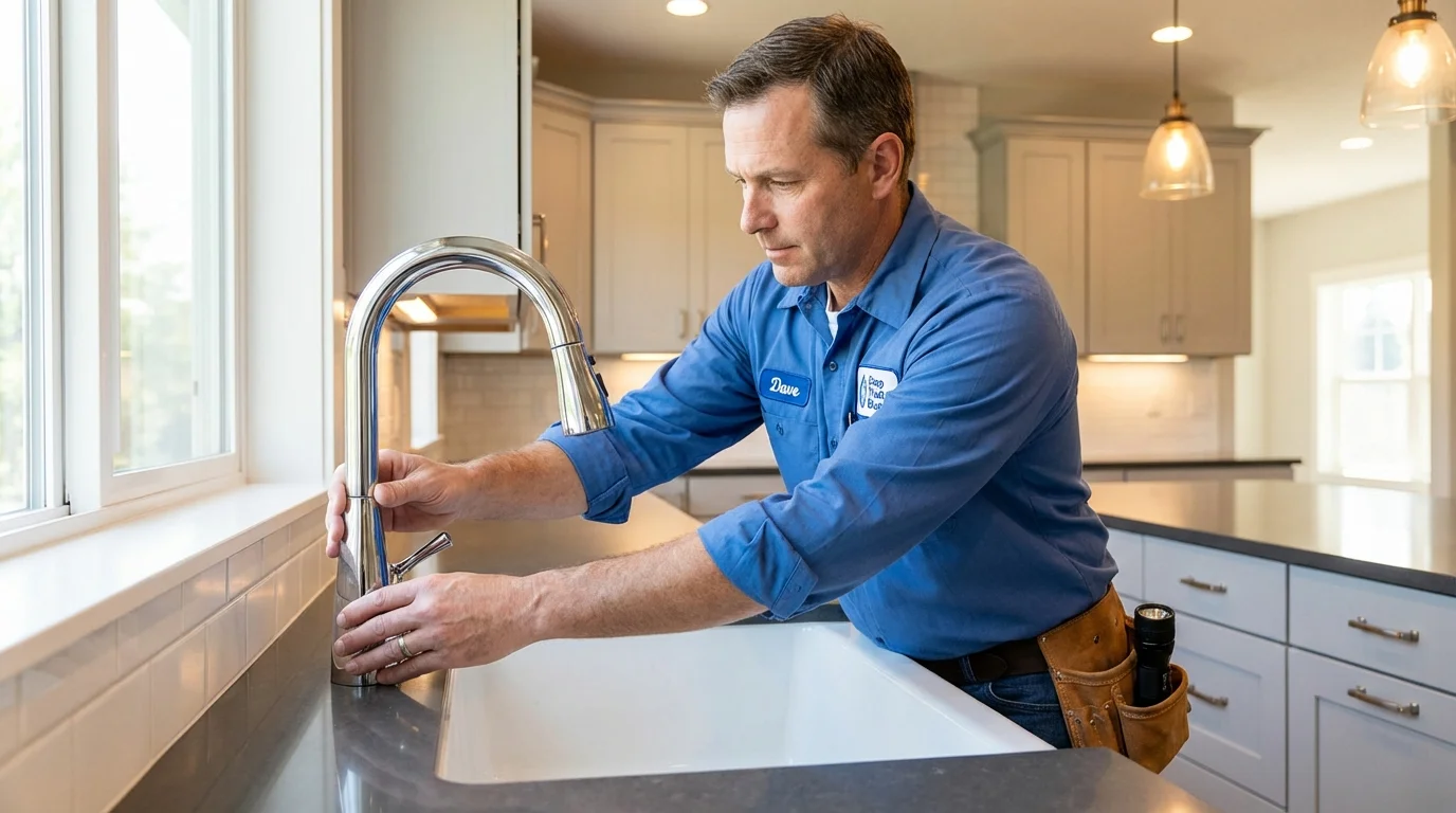 Kitchen faucet installation by Johns Plumbing LLC in Monmouth Beach