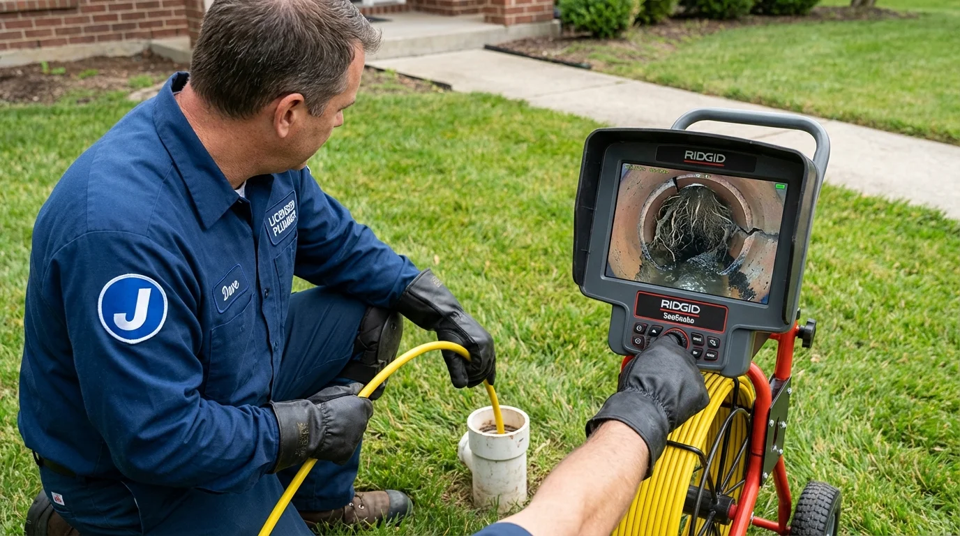 Sewer camera inspection being performed by Johns Plumbing LLC in Monmouth Beach